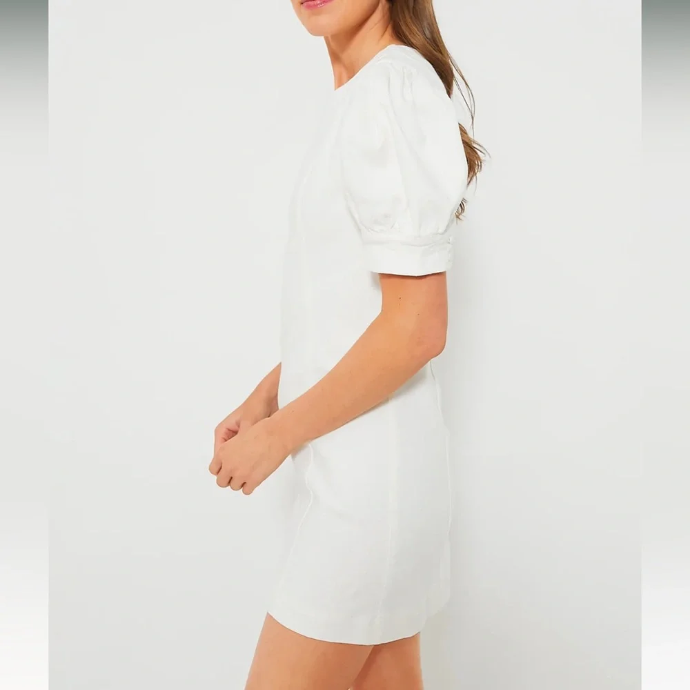 HYACINTH HOUSE White Stretch Denim Juniper Mini Dress - Picture 4 of 13